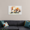 "Brown and White Dog Watercolor"