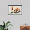 "Brown and White Dog Watercolor"