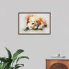 "Brown and White Dog Watercolor"