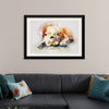 "Brown and White Dog Watercolor"