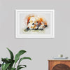 "Brown and White Dog Watercolor"