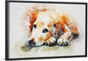 "Brown and White Dog Watercolor"