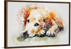 "Brown and White Dog Watercolor"