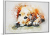 "Brown and White Dog Watercolor"