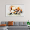 "Brown and White Dog Watercolor"