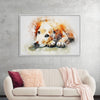 "Brown and White Dog Watercolor"