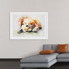 "Brown and White Dog Watercolor"