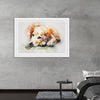 "Brown and White Dog Watercolor"