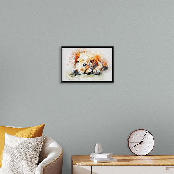 "Brown and White Dog Watercolor"