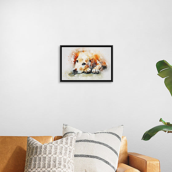 "Brown and White Dog Watercolor"