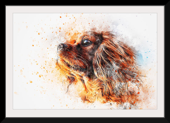 "Dark Brown Dog Watercolor"