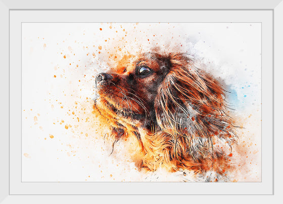 "Dark Brown Dog Watercolor"