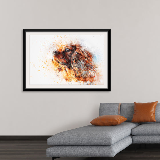 "Dark Brown Dog Watercolor"