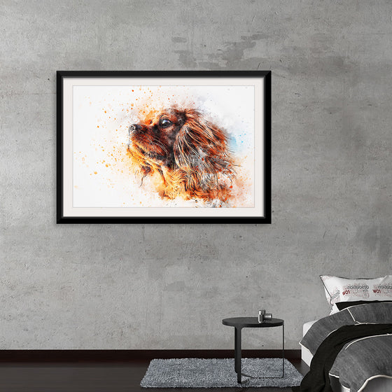 "Dark Brown Dog Watercolor"