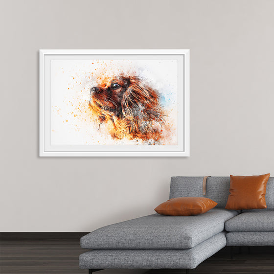 "Dark Brown Dog Watercolor"