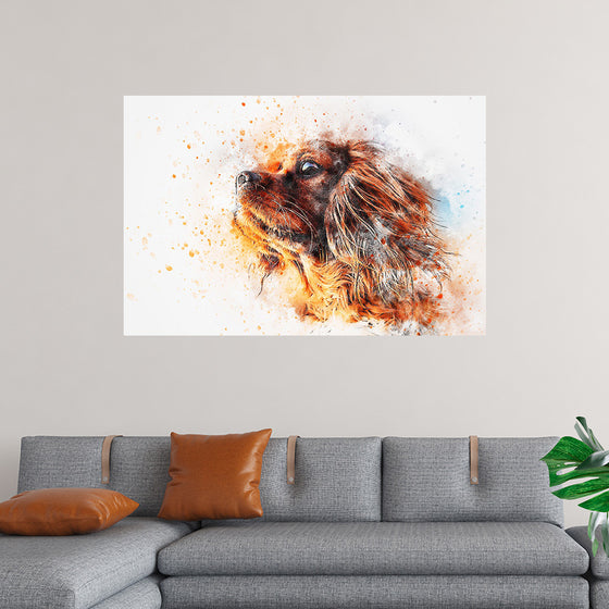 "Dark Brown Dog Watercolor"