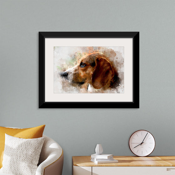 "Watercolor Profile of a Dog"