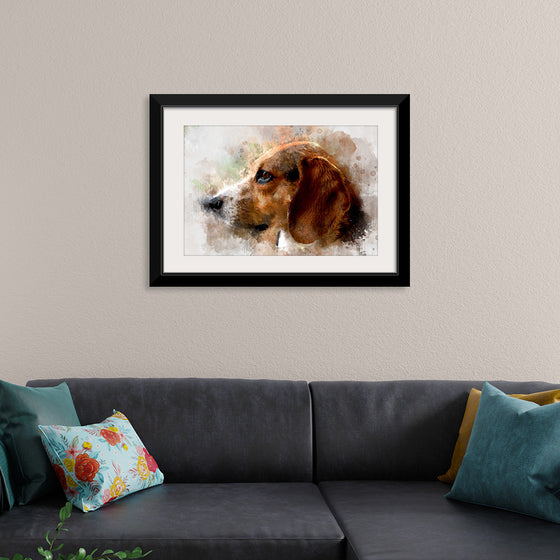 "Watercolor Profile of a Dog"