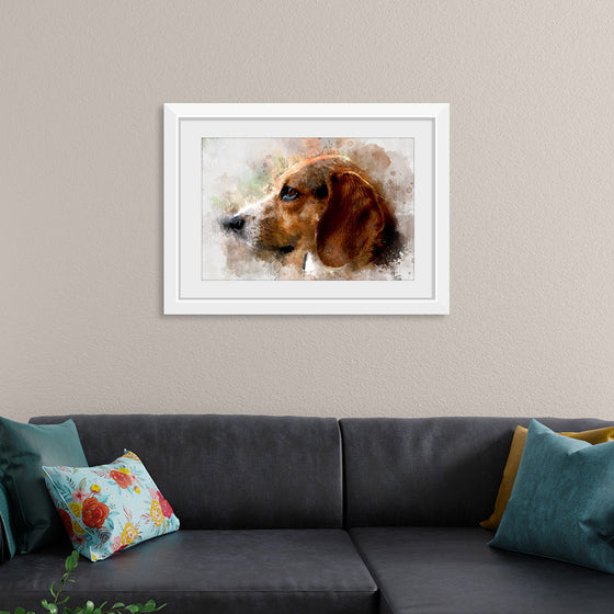 "Watercolor Profile of a Dog"