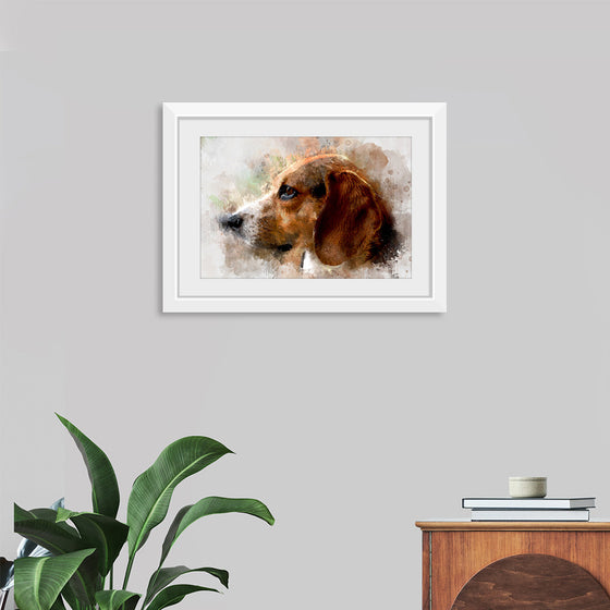 "Watercolor Profile of a Dog"