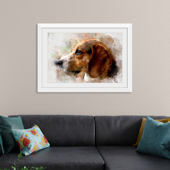 "Watercolor Profile of a Dog"