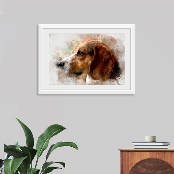 "Watercolor Profile of a Dog"