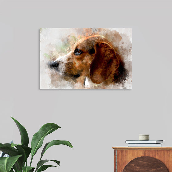 "Watercolor Profile of a Dog"