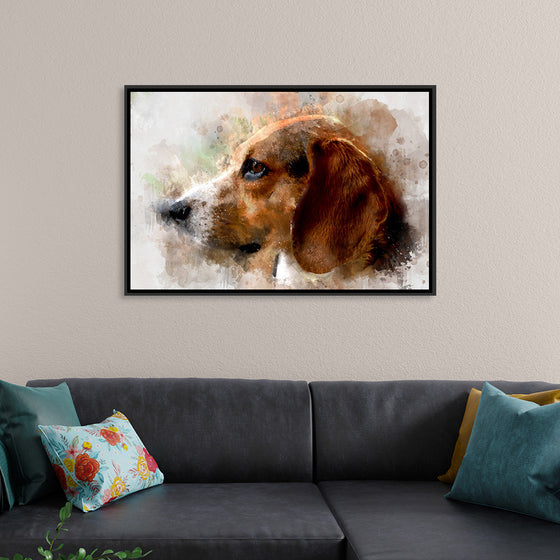 "Watercolor Profile of a Dog"