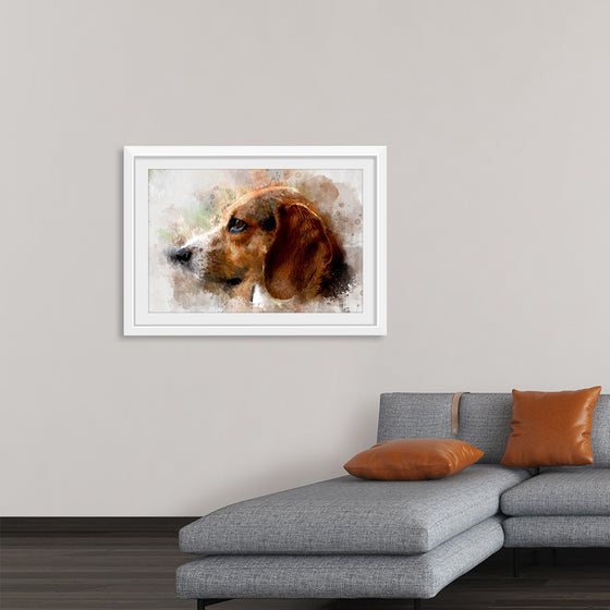 "Watercolor Profile of a Dog"