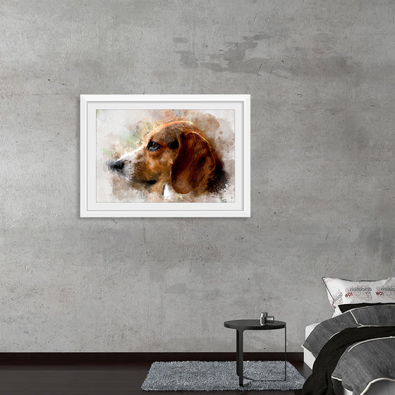 "Watercolor Profile of a Dog"