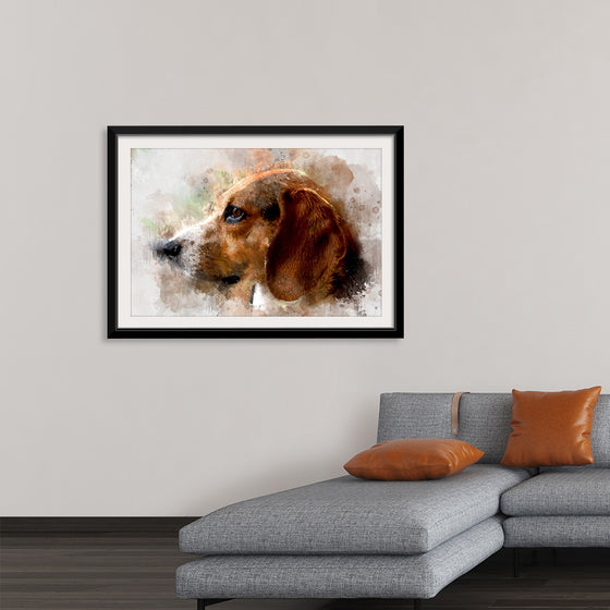 "Watercolor Profile of a Dog"