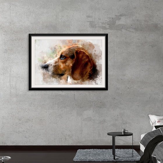 "Watercolor Profile of a Dog"