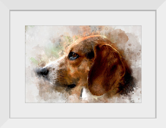 "Watercolor Profile of a Dog"