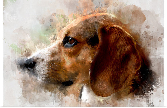 "Watercolor Profile of a Dog"