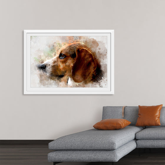 "Watercolor Profile of a Dog"