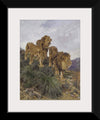 "Three Lions Walking Down A Rocky Hillside", Geza Vastagh