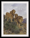 "Three Lions Walking Down A Rocky Hillside", Geza Vastagh