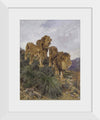 "Three Lions Walking Down A Rocky Hillside", Geza Vastagh