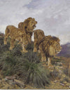 "Three Lions Walking Down A Rocky Hillside", Geza Vastagh