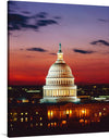 A Breathtaking Sight of the United States Capitol Building at Sunset&nbsp;  Imagine yourself standing on the balcony of the Thomas Jefferson Building, gazing out at the United States Capitol Building, bathed in the golden light of the setting sun. The dome of the Capitol gleams in the distance, and the flag proudly waves in the breeze.