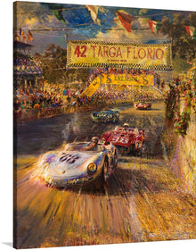  Experience the thrill of the 1965 Le Mans race with this stunning print of the legendary Ferrari 250 GTO in action!     Roaring through the iconic Le Mans race track, the Ferrari 250 GTO is a sight to behold. With its sleek design and powerful engine, the 250 GTO was one of the most feared and respected cars on the track.