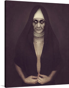  This nun possesses the unholy spirit! Sure to be a spooky addition to any wall. This print is a perfect addition to your Halloween decor, or keep it up all year. No judgment here!
