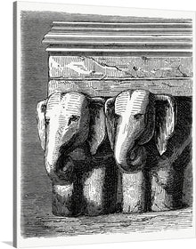  Indian Support (1862) from Gazette Des Beaux-Arts is a captivating and informative illustration that depicts a two elephants supporting a heavy weight on their shoulders. The image is striking in its realism and scale, and it provides a rare glimpse into the working lives of Indian people in the 19th century.