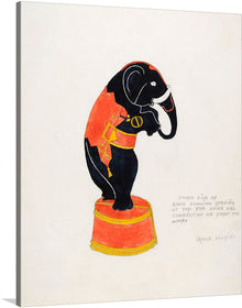  A captivating glimpse of an elephant's majestic side. Grace Halpin's Elephant Penny Bank: Side 2(1935-1942) is a captivating and enchanting print that captures the beauty and majesty of this iconic animal. The elephant is depicted in profile, its massive form and intricate details rendered with stunning colors.
