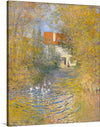 In Claude Monet's "The Geese" (1874), the artist captures a tranquil scene of geese gracefully gliding across a pond, surrounded by lush greenery and dappled sunlight. The painting, executed en plein air, showcases Monet's mastery of light and color, as he skillfully renders the subtle nuances of the natural world.