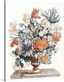  Stone Vase with Flowers by Johan Teyler is a stunning and delicate botanical painting that captures the beauty and fragility of flowers. Painted in 1688-1698, the painting depicts a variety of flowers, including tulips, roses, and lilies, arranged in a stone vase.