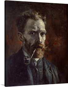  Self-Portrait with Pipe by Vincent van Gogh is a stunning and intimate portrait of the artist at the height of his creative powers. Painted in 1889 while he was living in Arles, France, the portrait captures van Gogh's intense gaze, his rugged features, and his signature pipe.