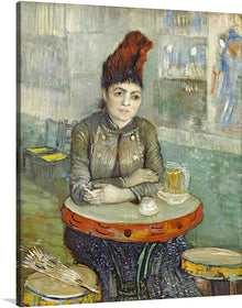  Agostina Segatori Sitting in the Café du Tambourin by Vincent van Gogh is a vibrant and captivating portrait of the owner of the Café du Tambourin, where van Gogh was a regular customer. Painted in 1887, the portrait captures Agostina's bold personality and her fashionable style.