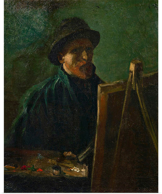 "Self-Portrait with Dark Felt Hat at the Easel", Vincent van Gogh