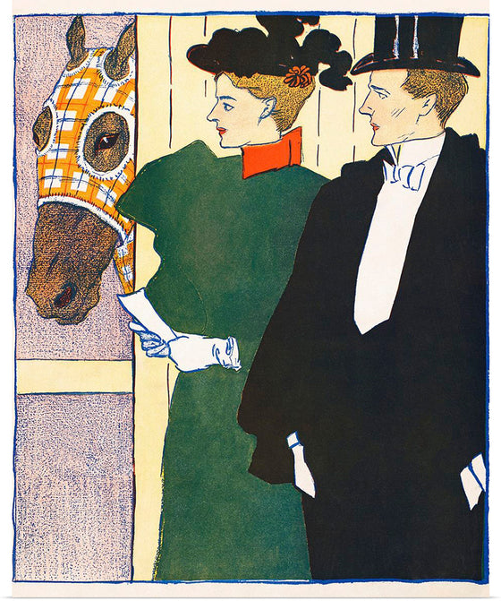 "Woman Holding a Horse Racing Ticket", Edward Penfield